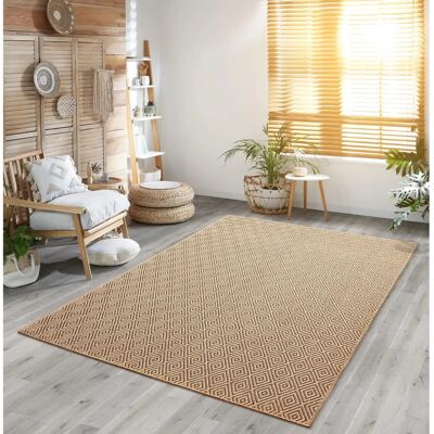 THE CARPET Kansas - Beigeteppich 200x290cm, Für Außen & Innen, Jute-Look THE CARPET Kansas - Beigeteppich 200x290cm, Für Außen & Innen, Jute-Look