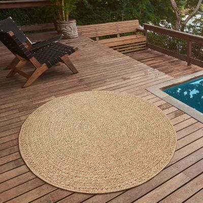 THE CARPET Kansas Beigefarbener runder Outdoor-Teppich THE CARPET Kansas Beigefarbener runder Outdoor-Teppich