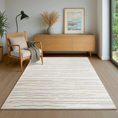 THE CARPET Everest Beiger Hochflor Moderner Wohnzimmerteppich THE CARPET Everest Beiger Hochflor Moderner Wohnzimmerteppich