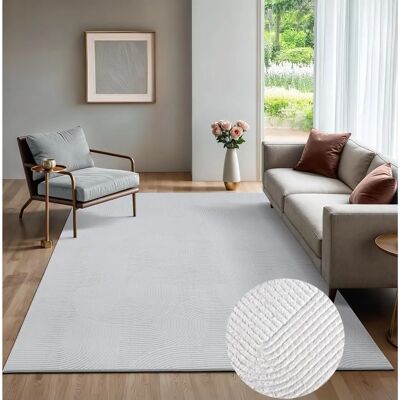 Teppich THE CARPET Rio 200x280cm Weiß 8mm Rutschfester Teppich Teppich THE CARPET Rio 200x280cm Weiß 8mm Rutschfester Teppich