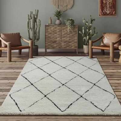 THE CARPET Bahar Shaggy Tapis Beige - Style Scandinave - Publicité THE CARPET Bahar Shaggy Tapis Beige - Style Scandinave - Publicité