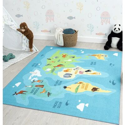 THE CARPET Happy Life Blau - Kinderfreundlicher Teppich THE CARPET Happy Life Blau - Kinderfreundlicher Teppich