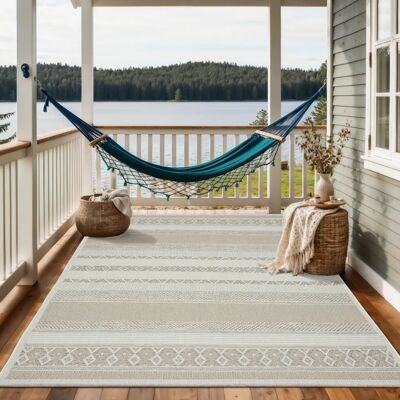 THE CARPET Calgary - Beigeteppich 240x340cm - Für drinnen und draußen THE CARPET Calgary - Beigeteppich 240x340cm - Für drinnen und draußen