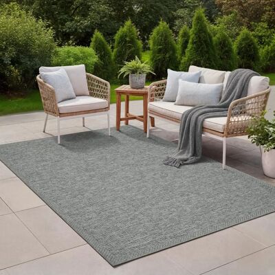 THE CARPET Calgary - Geometrischer grauer Indoor Outdoor Teppich THE CARPET Calgary - Geometrischer grauer Indoor Outdoor Teppich
