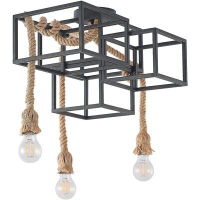 Lucande - Modern Black Metal 3-Light Ceiling Lamp 'Andrik' - Ceiling Light Lucande - Modern Black Metal 3-Light Ceiling Lamp 'Andrik' - Ceiling Light