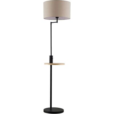 Lámpara de pie Lindby Zinia con USB y estante - Moderna lámpara negra de metal Lámpara de pie Lindby Zinia con USB y estante - Moderna lámpara negra de metal
