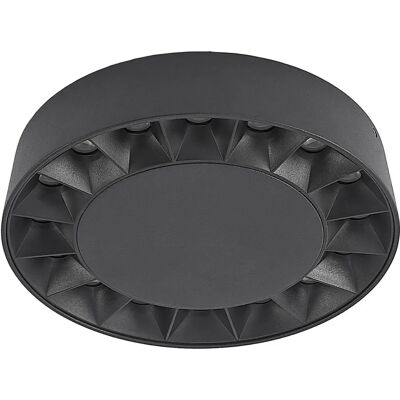 Luce a soffitto Kelissa LED nera di Lucande per interno/esterno Luce a soffitto Kelissa LED nera di Lucande per interno/esterno