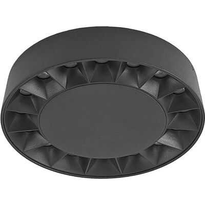 Lampe plafonnière Kelissa LED noire de Lucande pour intérieur/extérieur Lampe plafonnière Kelissa LED noire de Lucande pour intérieur/extérieur