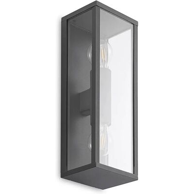 Lindby Peldar Utomhus Vägglampa - Svart Aluminium Modern Lindby Peldar Utomhus Vägglampa - Svart Aluminium Modern
