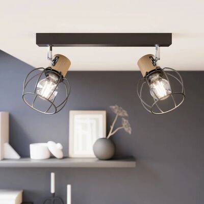 Lampa sufitowa Fence od Envostar - Metal i Dąb, 2 Światła Lampa sufitowa Fence od Envostar - Metal i Dąb, 2 Światła
