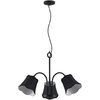Lucande Binta Vintage Black Textile Pendant Lamp - Pendant Lamp Lucande Binta Vintage Black Textile Pendant Lamp - Pendant Lamp