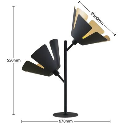 Lampada da tavolo Jemmily di Lucande - Nero, Oro, 2 Paralumi Lampada da tavolo Jemmily di Lucande - Nero, Oro, 2 Paralumi