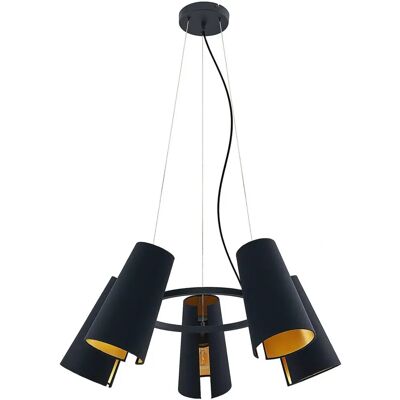 Lucande Kemoni Schwarz-Gold Pendellampe - Modern, 5-Lichter, E27 Lucande Kemoni Schwarz-Gold Pendellampe - Modern, 5-Lichter, E27