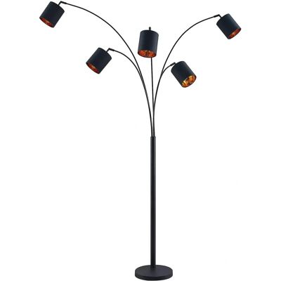 Lindby Abiram Lampa podłogowa - Nowoczesna Czarna z 5 Gniazdami E14 Lindby Abiram Lampa podłogowa - Nowoczesna Czarna z 5 Gniazdami E14