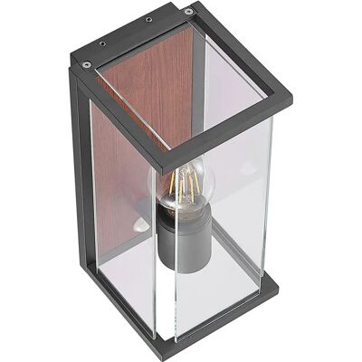 Lucande Elwin Lampada da Parete Esterna Moderna con Sensore - Alluminio, Nero Lucande Elwin Lampada da Parete Esterna Moderna con Sensore - Alluminio, Nero