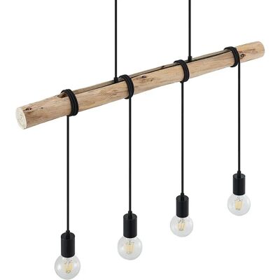 Lindby Ferris Holz-Pendelleuchte - 4 Lichter - Gemütlicher Vintage-Look Lindby Ferris Holz-Pendelleuchte - 4 Lichter - Gemütlicher Vintage-Look