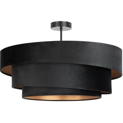 Lindby Czarna Tekstylna Lampa sufitowa z 3 ramionami Lindby Czarna Tekstylna Lampa sufitowa z 3 ramionami