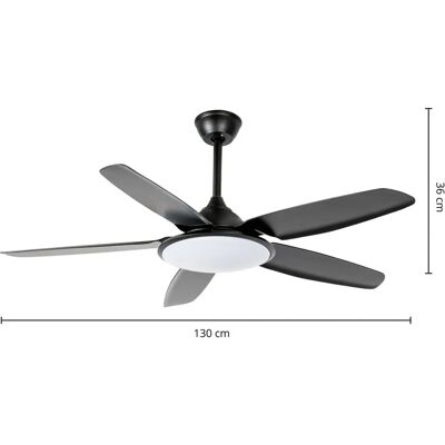 Lucande Modern Black LED Ceiling Fan with Light - Silent & Dimmable Lucande Modern Black LED Ceiling Fan with Light - Silent & Dimmable