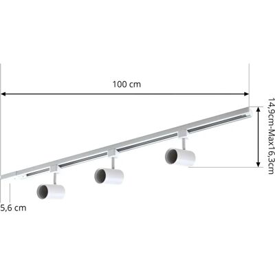 Sistema di binari mono-fase Jorell PRIOS - Bianco Moderno - 3 Luci Sistema di binari mono-fase Jorell PRIOS - Bianco Moderno - 3 Luci