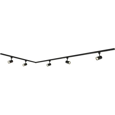 Prios Jorell Mono-Phase Track Lighting System - 5 Lamps - Black Aluminum Prios Jorell Mono-Phase Track Lighting System - 5 Lamps - Black Aluminum