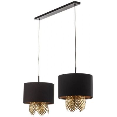 Lucande Malviras Pendant Lamp - Leaf Design, Black & Gold Lucande Malviras Pendant Lamp - Leaf Design, Black & Gold