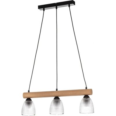 Envostar Tisan - 3-Licht Holz Glas Pendelleuchte Envostar Tisan - 3-Licht Holz Glas Pendelleuchte