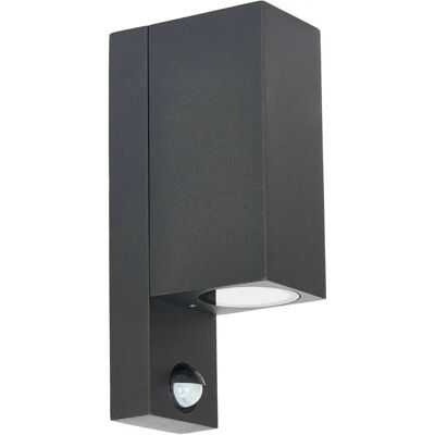 Prios Black Wall Lamp with Motion Sensor - Exterior Modern Aluminum Light Prios Black Wall Lamp with Motion Sensor - Exterior Modern Aluminum Light