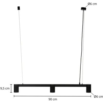 Arcchio - Lámpara colgante negra de aluminio con 3 luces - Salón y Comedor Arcchio - Lámpara colgante negra de aluminio con 3 luces - Salón y Comedor