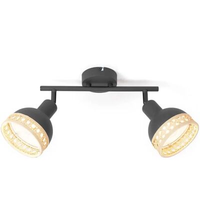 Lindby Lonnaris Vintage Negro Metal 2 Luces Lámpara de Techo - Luz de Techo Lindby Lonnaris Vintage Negro Metal 2 Luces Lámpara de Techo - Luz de Techo