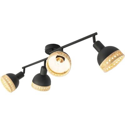 Lindby Lonnaris Lámpara de Techo - 4 Luces, Ratán, Negro - Techo y Colgante Lindby Lonnaris Lámpara de Techo - 4 Luces, Ratán, Negro - Techo y Colgante