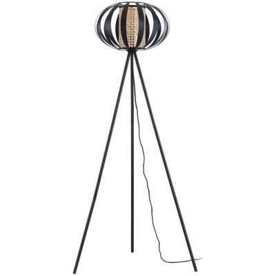 Lindby Tamira Lámpara de pie - 150cm, Negro, Metal y Ratán - Interior Lindby Tamira Lámpara de pie - 150cm, Negro, Metal y Ratán - Interior