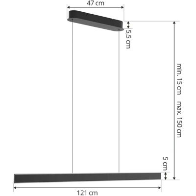 Lampa wisząca LED Philine - 121cm Nowoczesny Design Czarny Lampa wisząca LED Philine - 121cm Nowoczesny Design Czarny