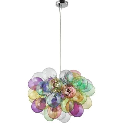 Lucande - Kolorowa szklana lampa wisząca 50cm - Salon i jadalnia Lucande - Kolorowa szklana lampa wisząca 50cm - Salon i jadalnia