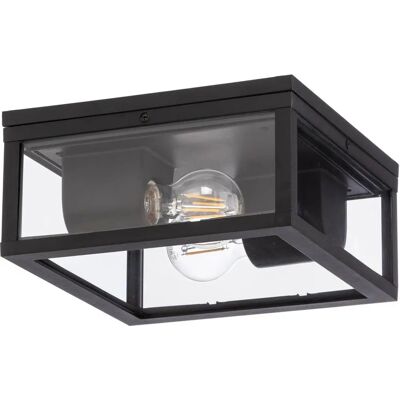 Lindby Kremena Czarna Zewnętrzna Lampa sufitowa - Nowoczesny Aluminium 2 E27 Lindby Kremena Czarna Zewnętrzna Lampa sufitowa - Nowoczesny Aluminium 2 E27