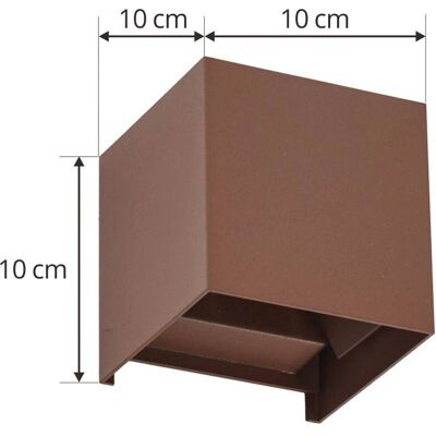 Applique extérieure LED Lindby Nivar, angulaire, marron rouille Applique extérieure LED Lindby Nivar, angulaire, marron rouille