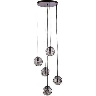 Lindby Valentina Pendellampe - Glas, Grau, 5 Lichter Lindby Valentina Pendellampe - Glas, Grau, 5 Lichter