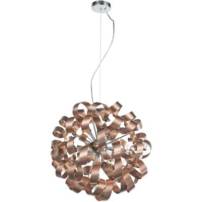 Lampe suspendue en cuivre Lucande - 60cm, design élégant Lampe suspendue en cuivre Lucande - 60cm, design élégant