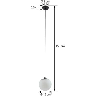 Lucande Suspension en verre noir - Lampe suspendue Lucande Suspension en verre noir - Lampe suspendue