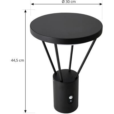 Lampe solaire 'Elario' noire en aluminium - Lucande Lampe solaire 'Elario' noire en aluminium - Lucande