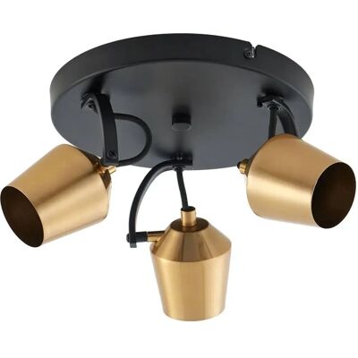 Lindby Sylveria Luz de Techo Empotrada - 3 Bombillas GU10 - Negro/Oro - Foco Empotrado Lindby Sylveria Luz de Techo Empotrada - 3 Bombillas GU10 - Negro/Oro - Foco Empotrado