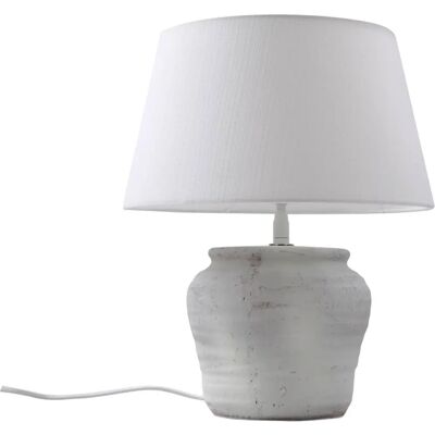 Lindby Biała ceramiczna i tkaninowa lampa stołowa - Lampa stołowa Lindby Biała ceramiczna i tkaninowa lampa stołowa - Lampa stołowa