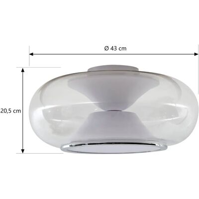 Lucande - Lampe Plafond LED Orasa - Transparente et Moderne - 43cm Lucande - Lampe Plafond LED Orasa - Transparente et Moderne - 43cm