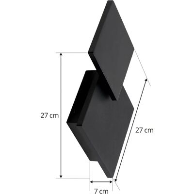 Lucande Elrik Fali lámpa - Modern, Fekete, Két Elem, Szögletes, LED Lucande Elrik Fali lámpa - Modern, Fekete, Két Elem, Szögletes, LED