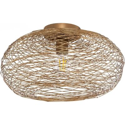 Lindby Kaviya Złota Lampa Sufitowa - 40cm E27 Siatka Metalowa Lindby Kaviya Złota Lampa Sufitowa - 40cm E27 Siatka Metalowa