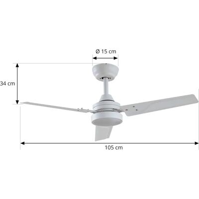 Lindby Aerallo takvifter med lampe - Hvit Lindby Aerallo takvifter med lampe - Hvit