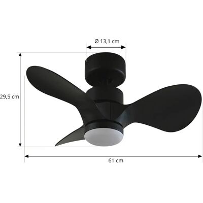 Lindby Enon takvifta med lampe - Svart metall Lindby Enon takvifta med lampe - Svart metall