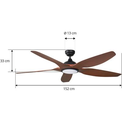 Lucande - Omendo Ceiling Fan with Light - Black Metal Lucande - Omendo Ceiling Fan with Light - Black Metal