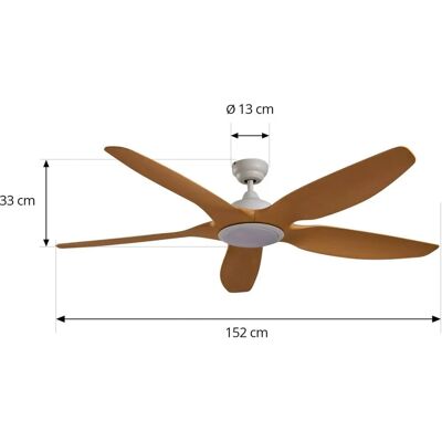 Lucande Omendo - Ventilateur de plafond avec lampe - Métal Blanc Lucande Omendo - Ventilateur de plafond avec lampe - Métal Blanc