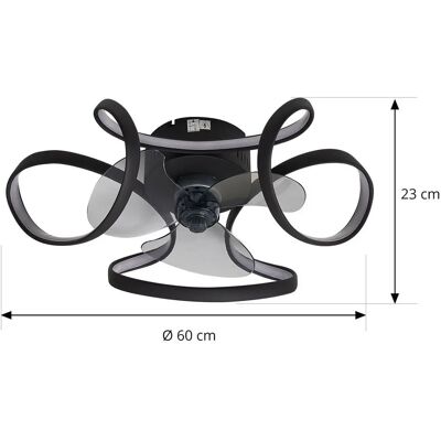 Lindby Deckenventilator mit Lampe - Lomata - Schwarz Aluminium - Ø 23cm Lindby Deckenventilator mit Lampe - Lomata - Schwarz Aluminium - Ø 23cm