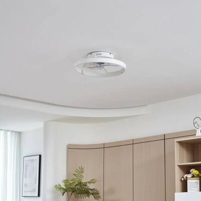 Lindby Momitu Ceiling Fan with Light - White Aluminum Lindby Momitu Ceiling Fan with Light - White Aluminum